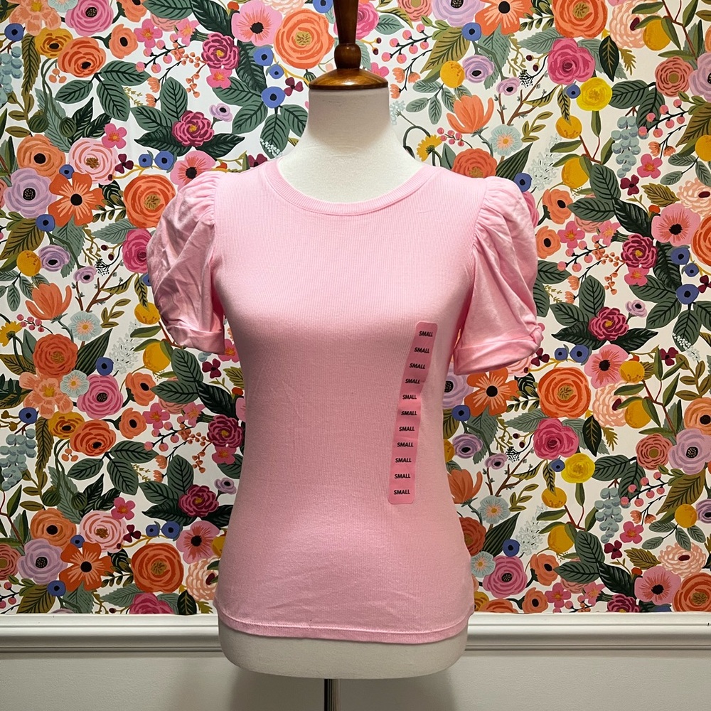 NWT Vince Camuto Pink Puff Sleeve Women's Top Small